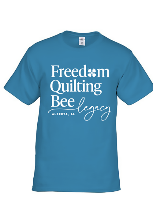 Freedom Quilting Bee Legacy logo shirt: bright blue